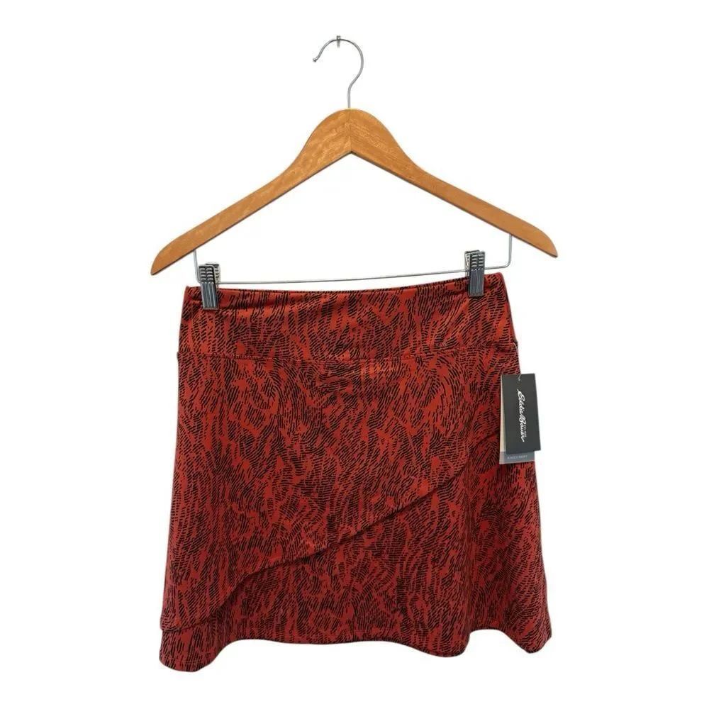 Eddie Bauer Womens Small Orange & Black Kacey Skirt Hiking